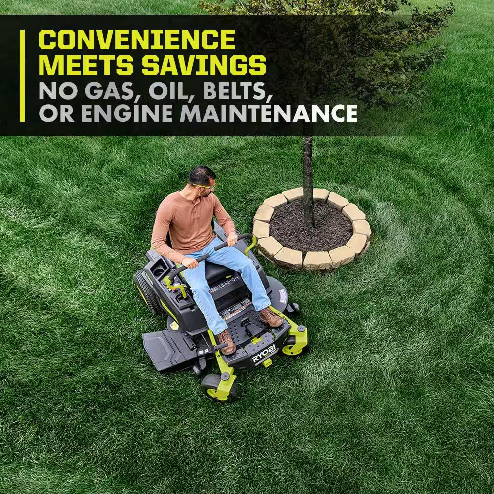 ZR3 80V HP Brushless 42 In. Electric Cordless ZTR Mower W/ Seat Suspension, Armrests, & Headlight-Batteries & Charger