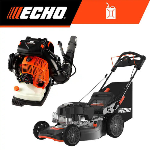 21 In. 190 Cc Gas 3-In-1 Dual Blade RWD Self-Propelled Lawn Mower and 79.9 Cc Gas Professional Grade Backpack Blower Kit