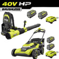 40V HP Brushless 21" Walk behind Self-Propelled Mower & Backpack Blower-(2) 8.0 Ah & 6.0 Ah Batteries & (2) Chargers