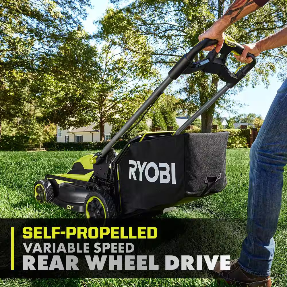40V HP Brushless 21" Walk behind Self-Propelled Mower & Backpack Blower-(2) 8.0 Ah & 6.0 Ah Batteries & (2) Chargers
