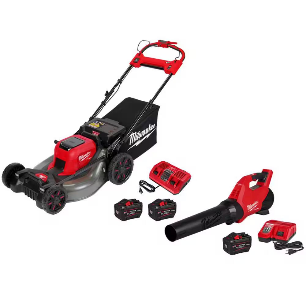 M18 FUEL Brushless Cordless 21 In. Dual Battery Self-Propelled Lawn Mower W/ 16" Chainsaw, (3) 12Ah Batteries