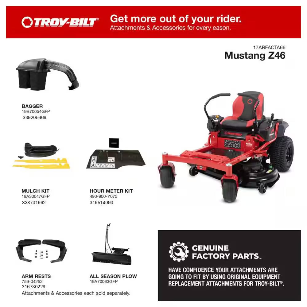 Mustang 46 In. 22 HP V-Twin Kohler 7000 Series Engine Dual Hydrostatic Drive Gas Zero Turn Riding Lawn Mower