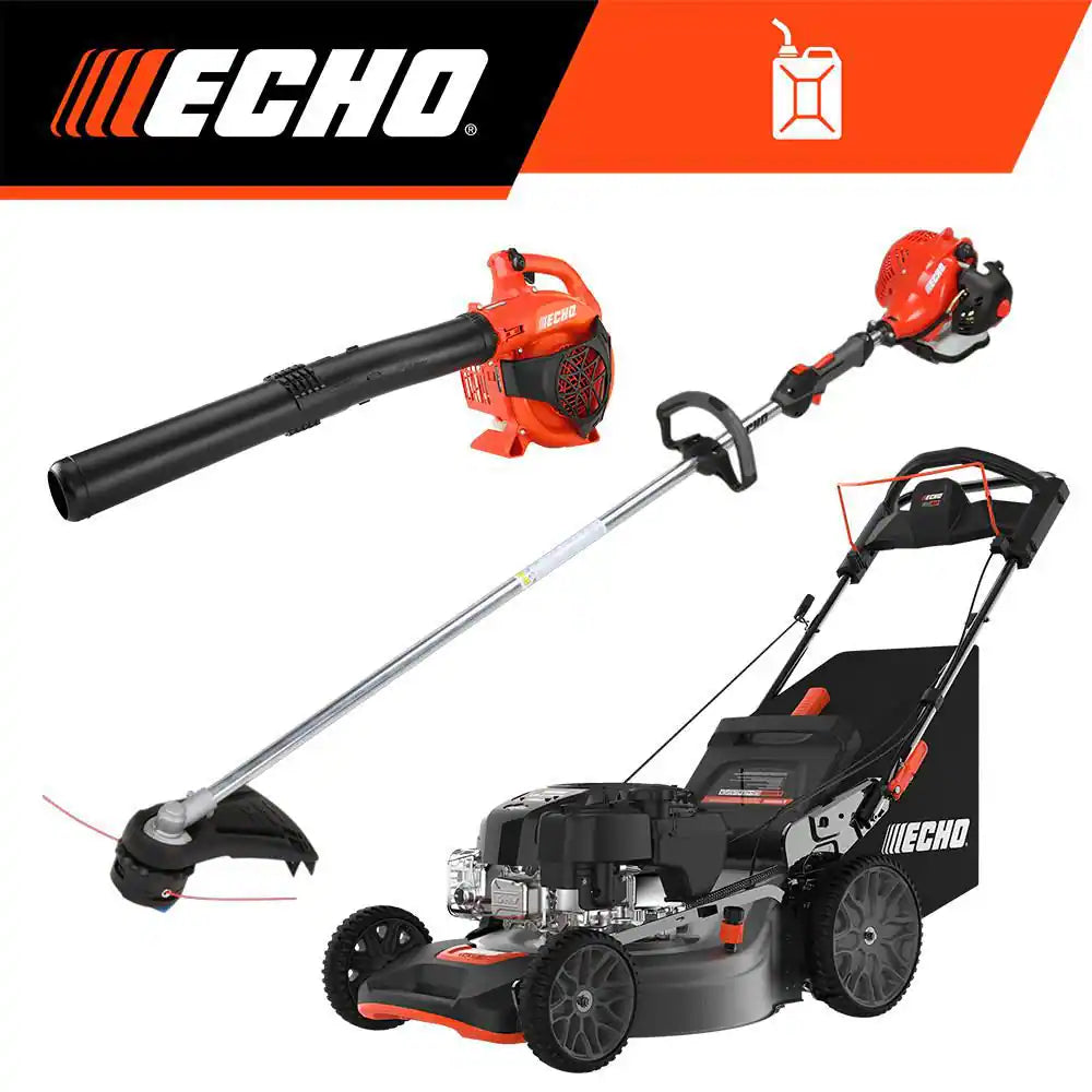 21 In. 190 Cc Gas 3-In-1 RWD Self-Propelled Lawn Mower Combo Kit with 21.2 Cc SRM-225 String Trimmer and 25.4 Cc Blower