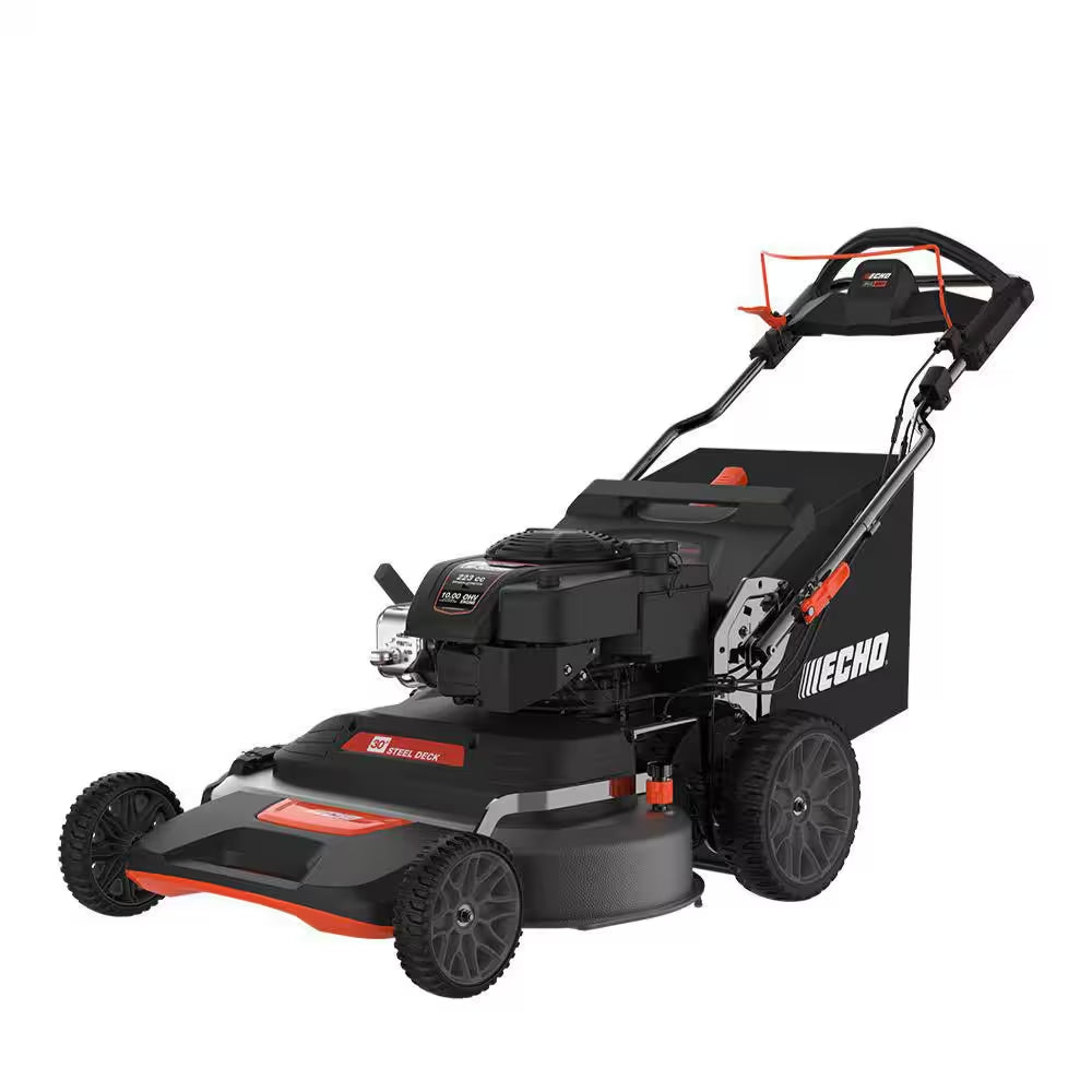 30 In. 223 CC Briggs and Stratton Gas 3-In-1 Dual Twin Blade RWD Self-Propelled Wide Area Lawn Mower with Readystart