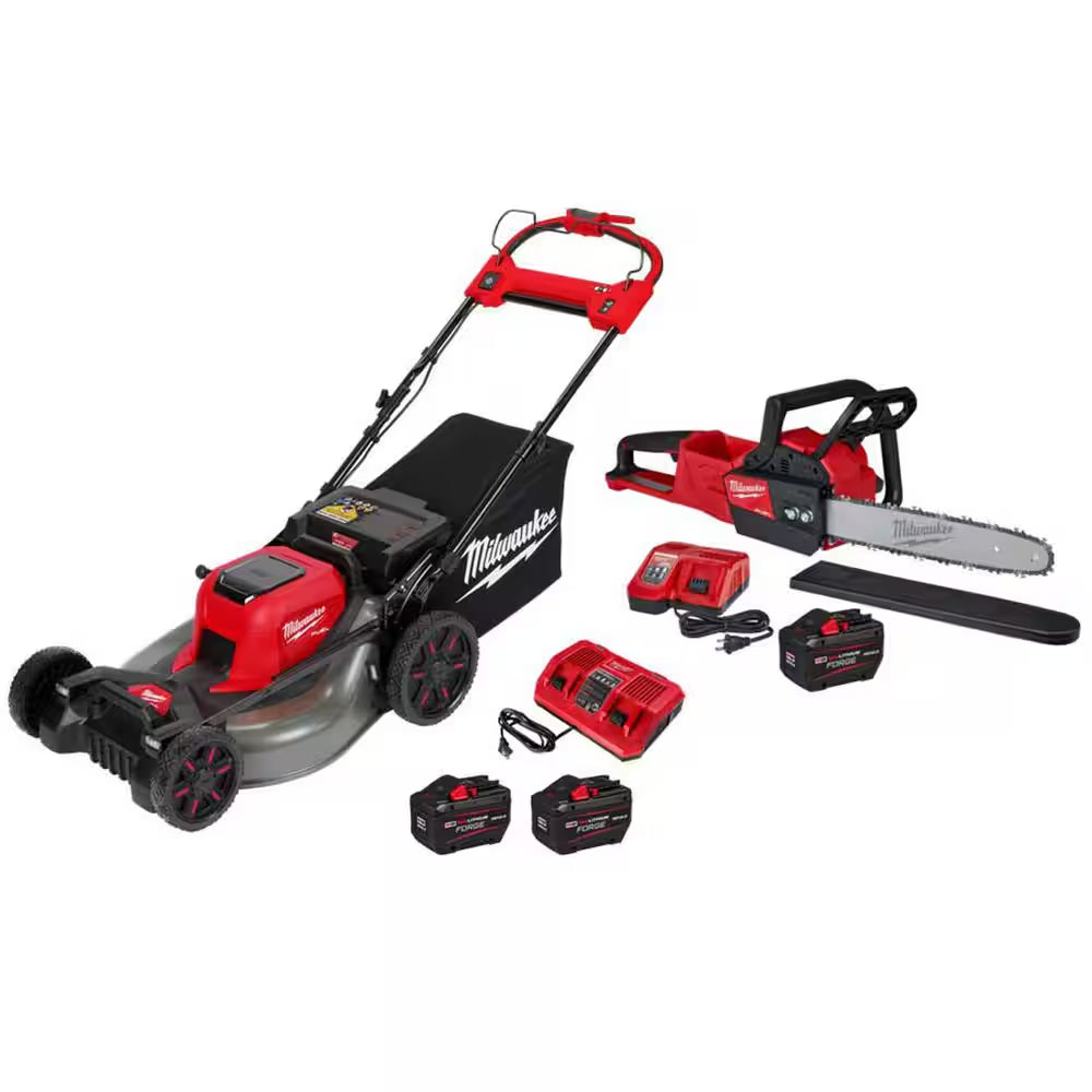 M18 FUEL 18V 21 In. Brushless Cordless Walk behind Dual Battery Self-Propelled Mower W/ Blower, (3) Batteries, Charger