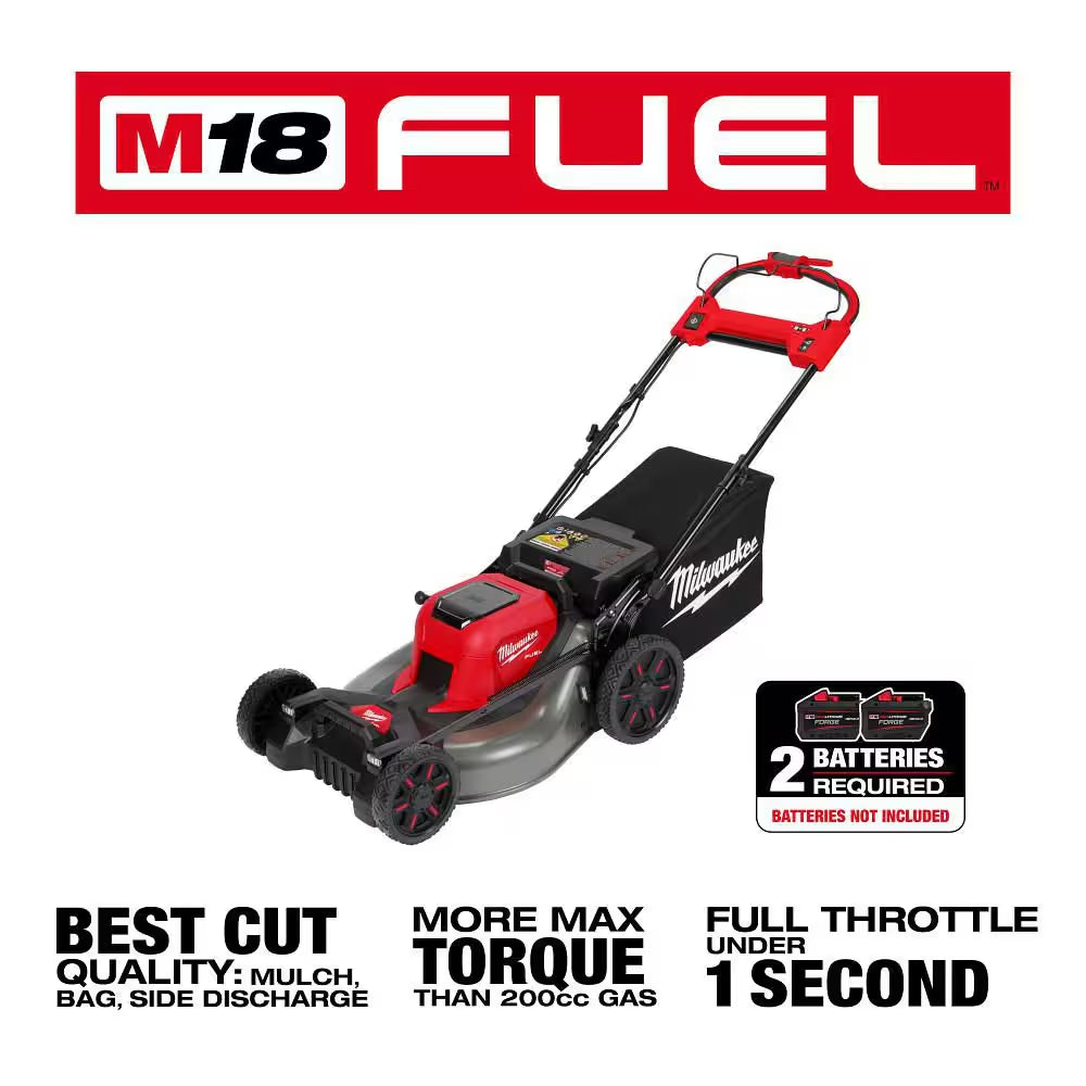 M18 FUEL Brushless Cordless 21 in Dual Battery Self-Propelled Mower W/ Hedge Trimmer, String Trimmer, FORGE Starter Kit
