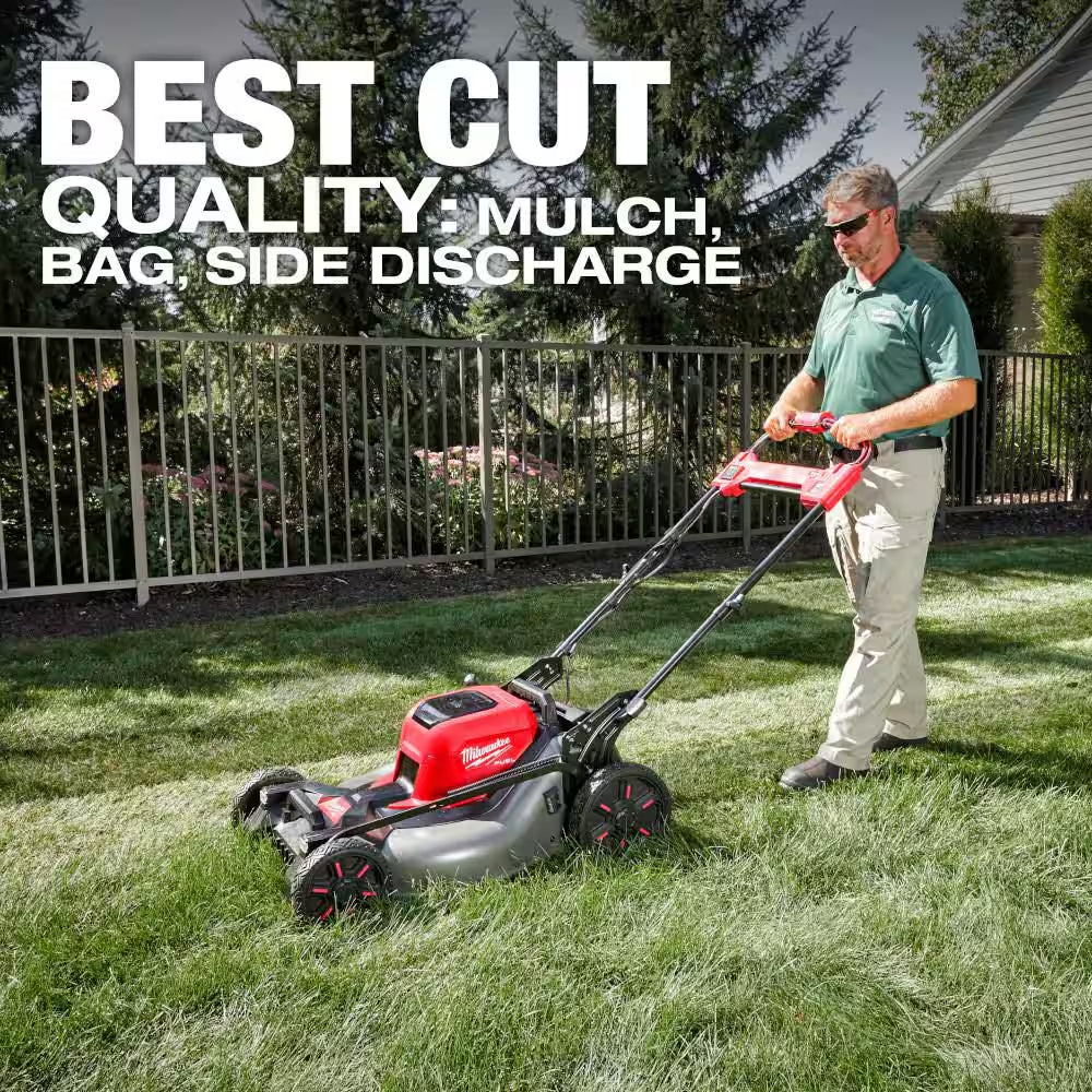 M18 FUEL Brushless Cordless 21 In. Walk behind Dual Battery Self-Propelled Mower W/ (4) 12.0 Ah Battery and (2) Charger