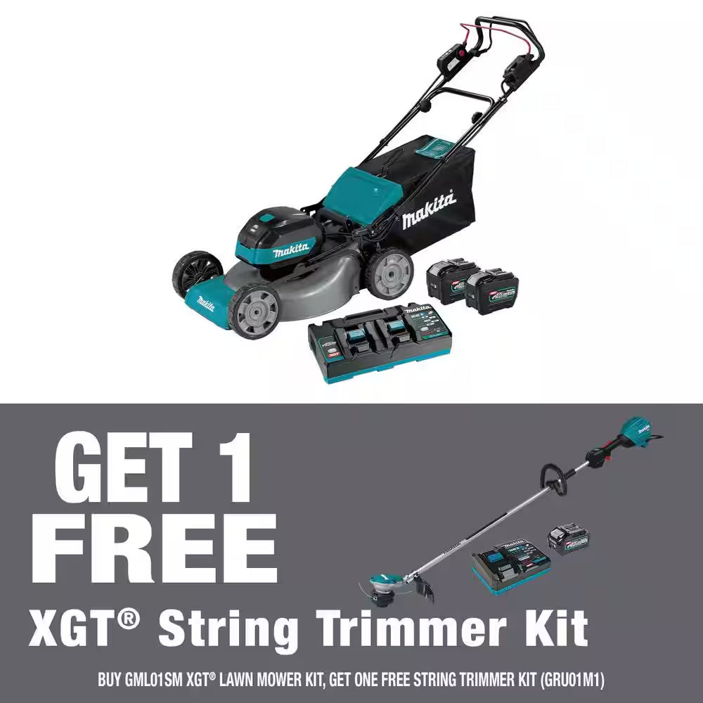 40V Max XGT Brushless 21 In. Walk behind Self-Propelled Mower Kit (4.0Ah) with XGT Brushless String Trimmer Kit (4.0 Ah)