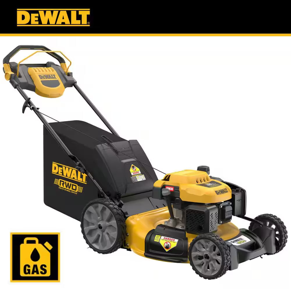 28 In. 224Cc E-GOV Engine 3-In-1 Gas RWD Self-Propelled Lawn Mower with High Rear Wheels