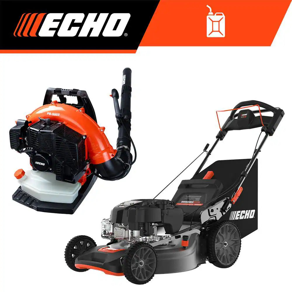 21 In. 190 Cc Briggs and Stratton Gas 3-In-1 Dual Blade RWD Self-Propelled Lawn Mower, 58.2 Cc Gas Backpack Blower Kit