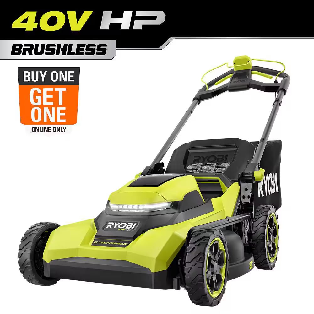 40V HP Brushless 21 In. Cordless Battery Walk behind Self-Propelled Mower, Blower & Trimmer-(3) Batteries & (2) Chargers