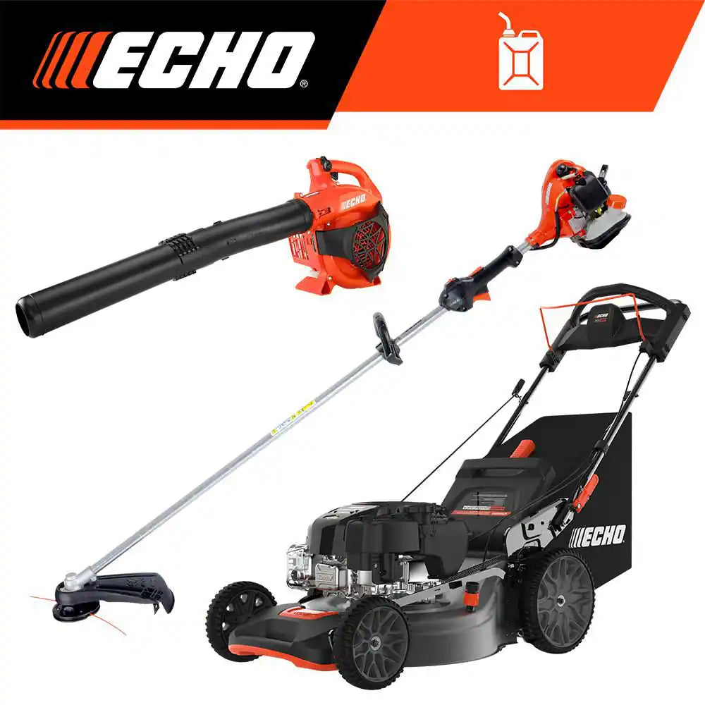 21 In. 190 Cc Gas 3-In-1 RWD Self-Propelled Lawn Mower Combo Kit with 21.2 Cc SRM-2120 String Trimmer and 25.4 Cc Blower