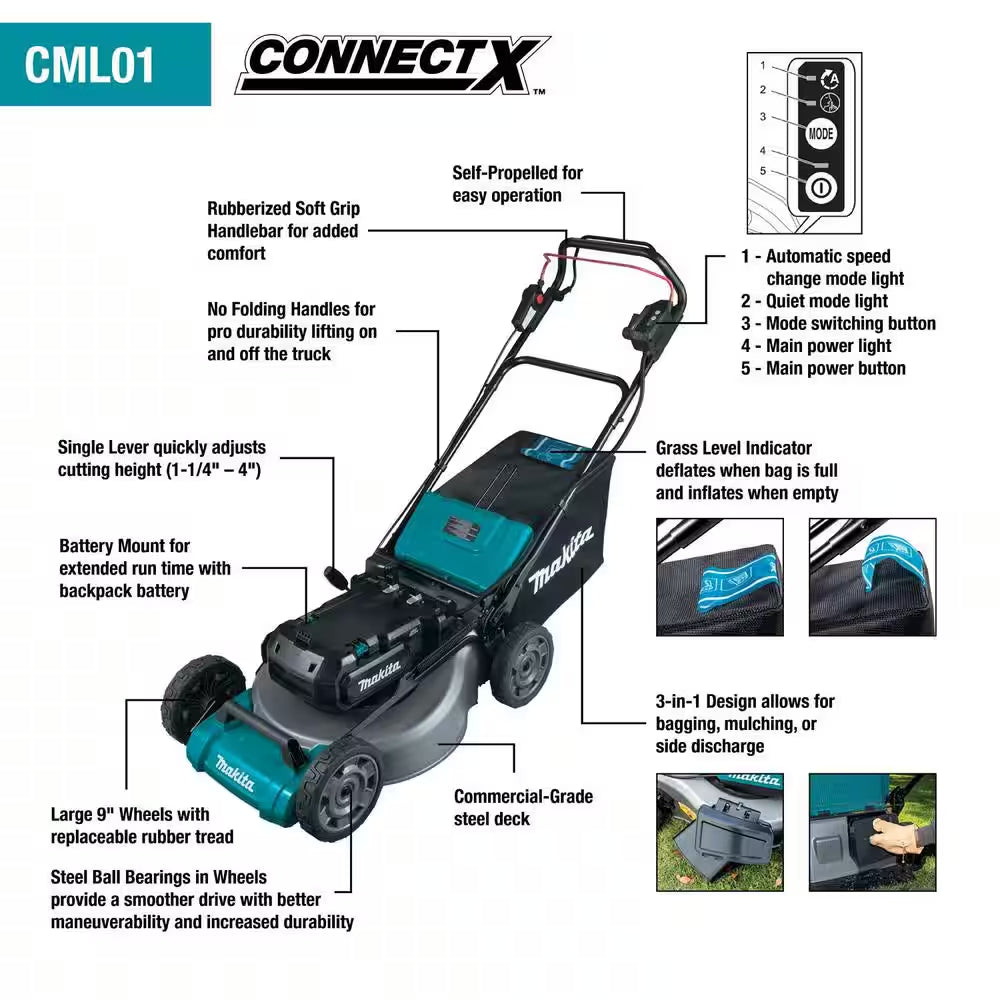 21 In. 36V Connectx Brushless Electric Walk behind Commercial Self-Propelled Lawn Mower (Tool Only)
