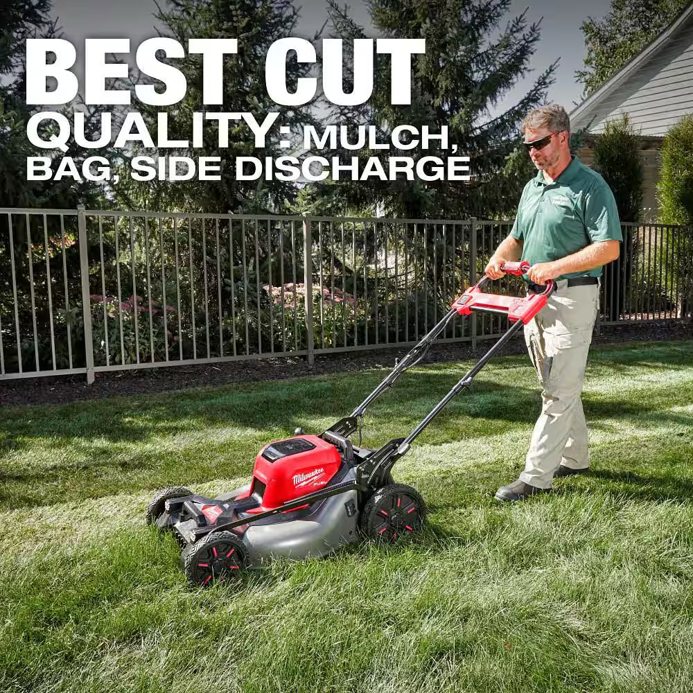 M18 FUEL Brushless Cordless 21 in Dual Battery Self-Propelled Mower W/ Hedge Trimmer, String Trimmer, FORGE Starter Kit