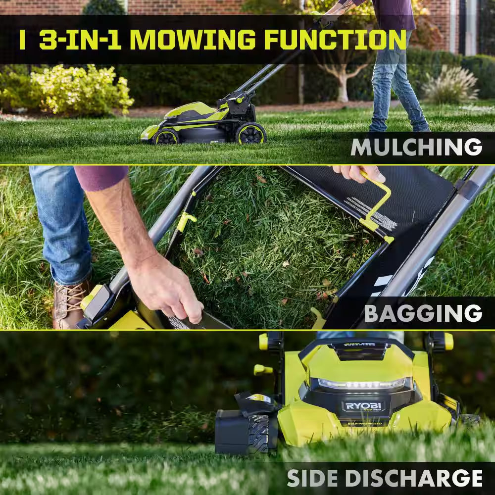 40V HP Brushless 21" Walk behind Self-Propelled Mower & Backpack Blower-(2) 8.0 Ah & 6.0 Ah Batteries & (2) Chargers