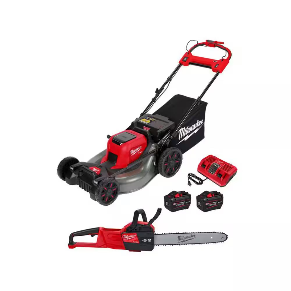 M18 FUEL Brushless Cordless 21 In. Walk behind Dual Battery Self-Propelled Mower W/(2) 12.0Ah FORGE Battery and Charger