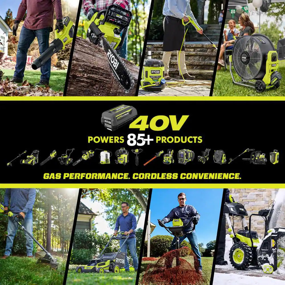 40V HP 21" Brushless Walk behind Self-Propelled Mower, String Trimmer, Edger & Hedge Trimmer-(3) Batteries (2) Chargers