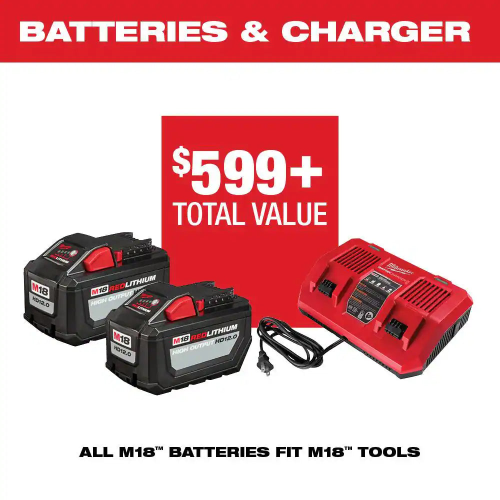M18 FUEL 18V 21 In. Brushless Cordless Dual Battery Self-Propelled Mower W/ Blower, (2) 12.0 Ah Batteries, Charger