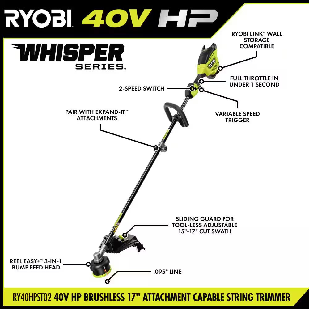 40V HP 21" Cordless Self-Propelled All Wheel Drive Mower, Blower, & String Trimmer W/ (3) Batteries & (2) Chargers