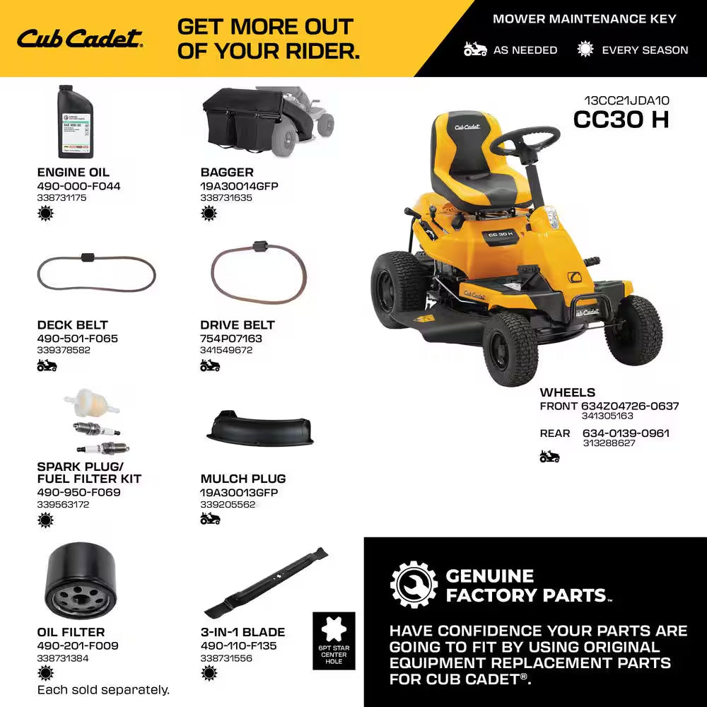 30 In. 10.5 HP Briggs & Stratton Engine Hydrostatic Drive Gas Rear Engine Riding Mower with Mulch Kit Included