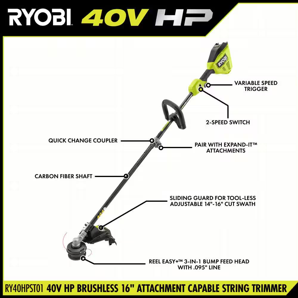 40V HP 21" Brushless Walk behind Self-Propelled Mower, String Trimmer, Edger & Hedge Trimmer-(3) Batteries (2) Chargers