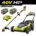 40V HP Brushless 21" Cordless Walk behind Multi-Blade Self-Propelled Mower W/ String Trimmer, Batteries & Charger