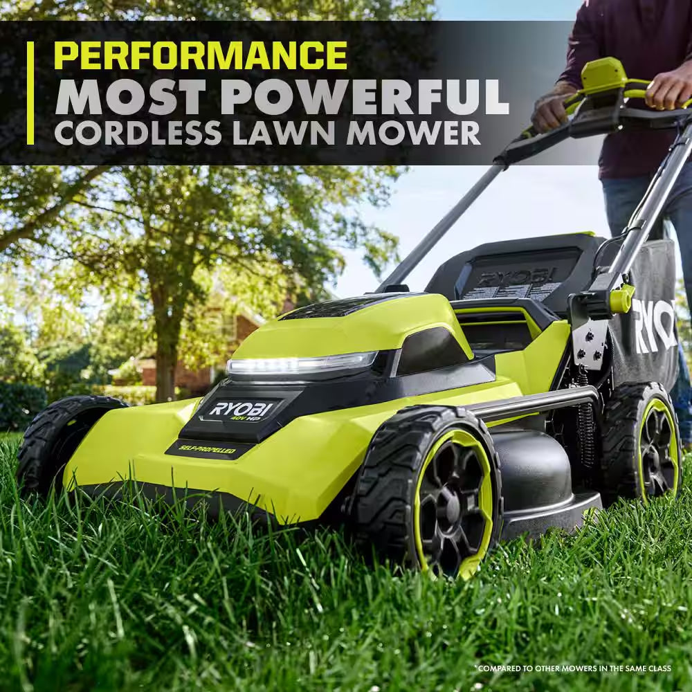 40V HP Brushless 21 In. Cordless Battery Walk behind Self-Propelled Mower, Blower & Trimmer-(3) Batteries & (2) Chargers